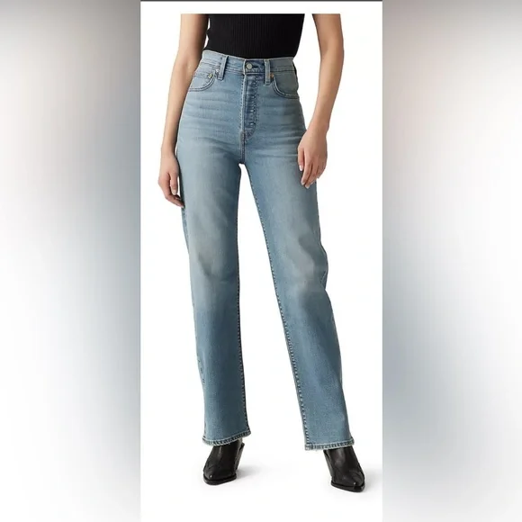 🌸NWT LEVIS RIBCAGE STRAIGHT HIGH RISE JEANS SIZE 28x32🌸 - Picture 1 of 9